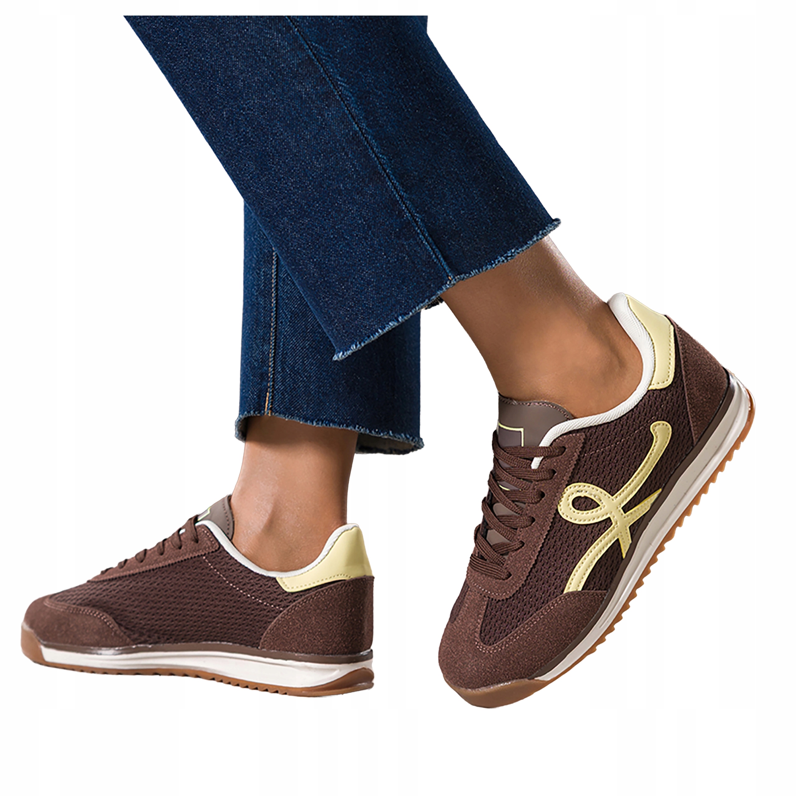 Čokoládové Tenisky Dámské Pohodlné Šněrovací se síťkou Sportovní velikost 38