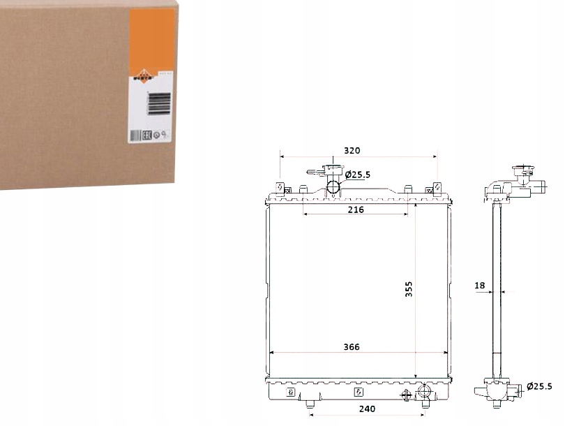 CHŁODNICA WODY Producent części NRF