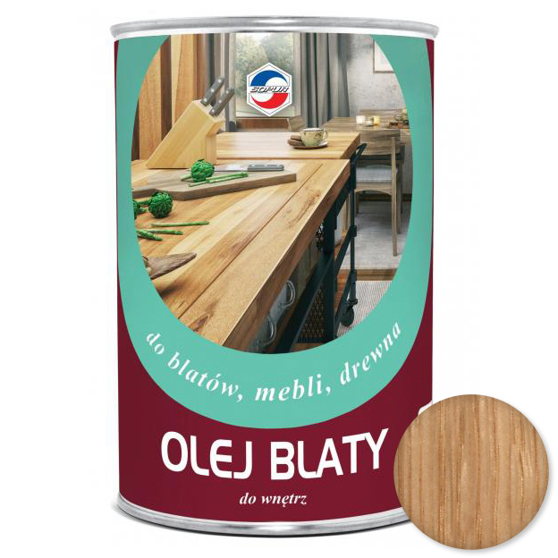 Olej do blatów drewna mebli Sopur 0,9l bezbarwny