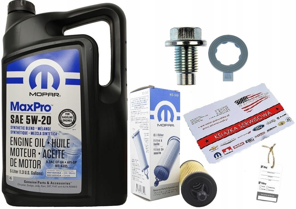 MOPAR 5W20 5L + MO-349 PENTASTAR 3,6 + KOREK