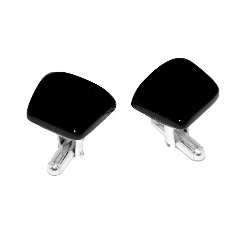 Manžetové knoflíčky Onyx lichoběžník (S089) Stříbro [925]