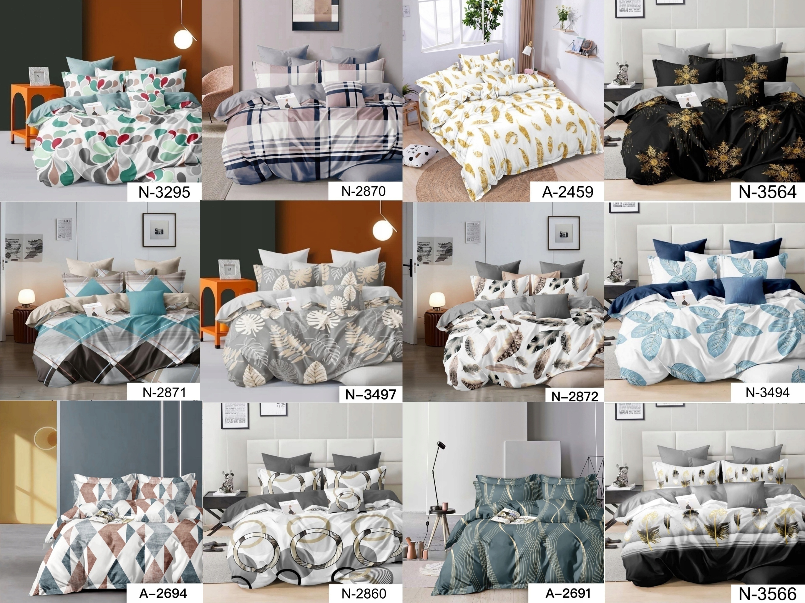 KOMPLET POŚCIEL 200X220 +2 POSZEWKI DWUSTRONNA SATYNA WZORY Marka Home Design