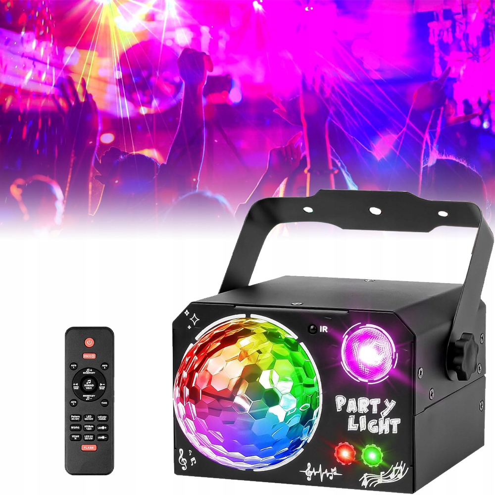 Led Světelný Efekt Disco Osvětlení Na Párty Laserová Koule Rgb Dálkové Ovládání