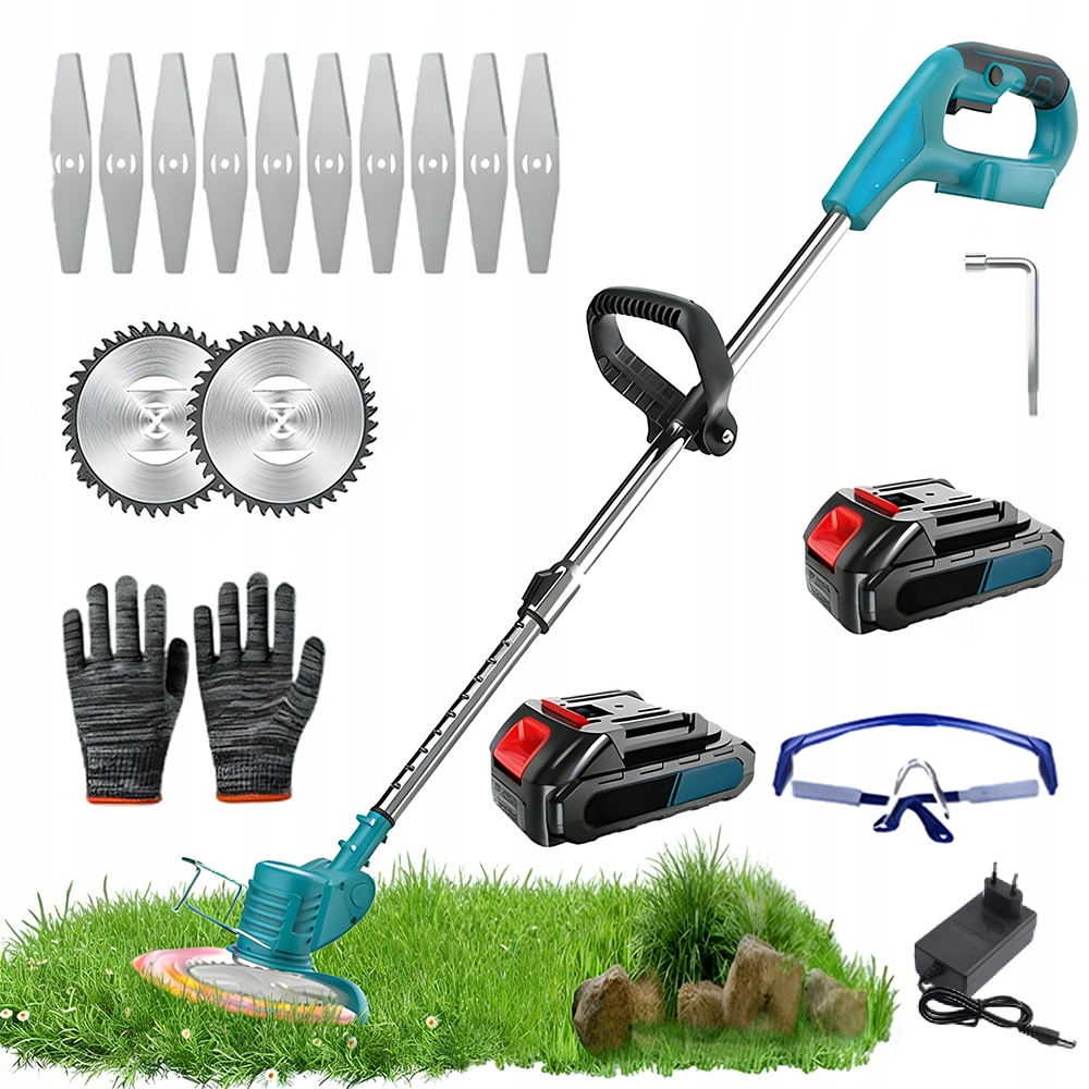 Výkonný Aku Vyžínač Křovinořez 3 Typy Čepelí 18V 380W
