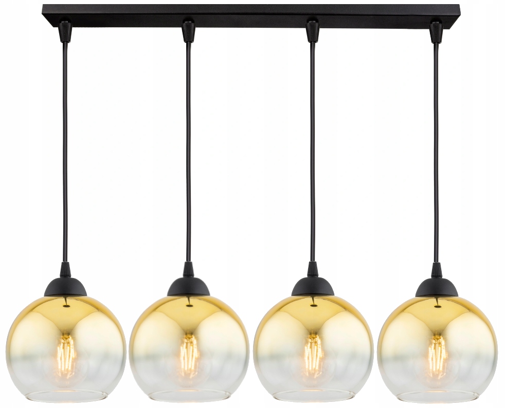 Lampa Wisząca Sufitowa Żyrandol Zwis Złota Kula Led E27