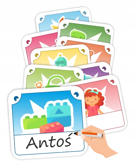 ZNACZKI DO SZATNI NA SZAFKI - ZABAWKI (25 sztuk) - PRZEDSZKOLE - LearnHow