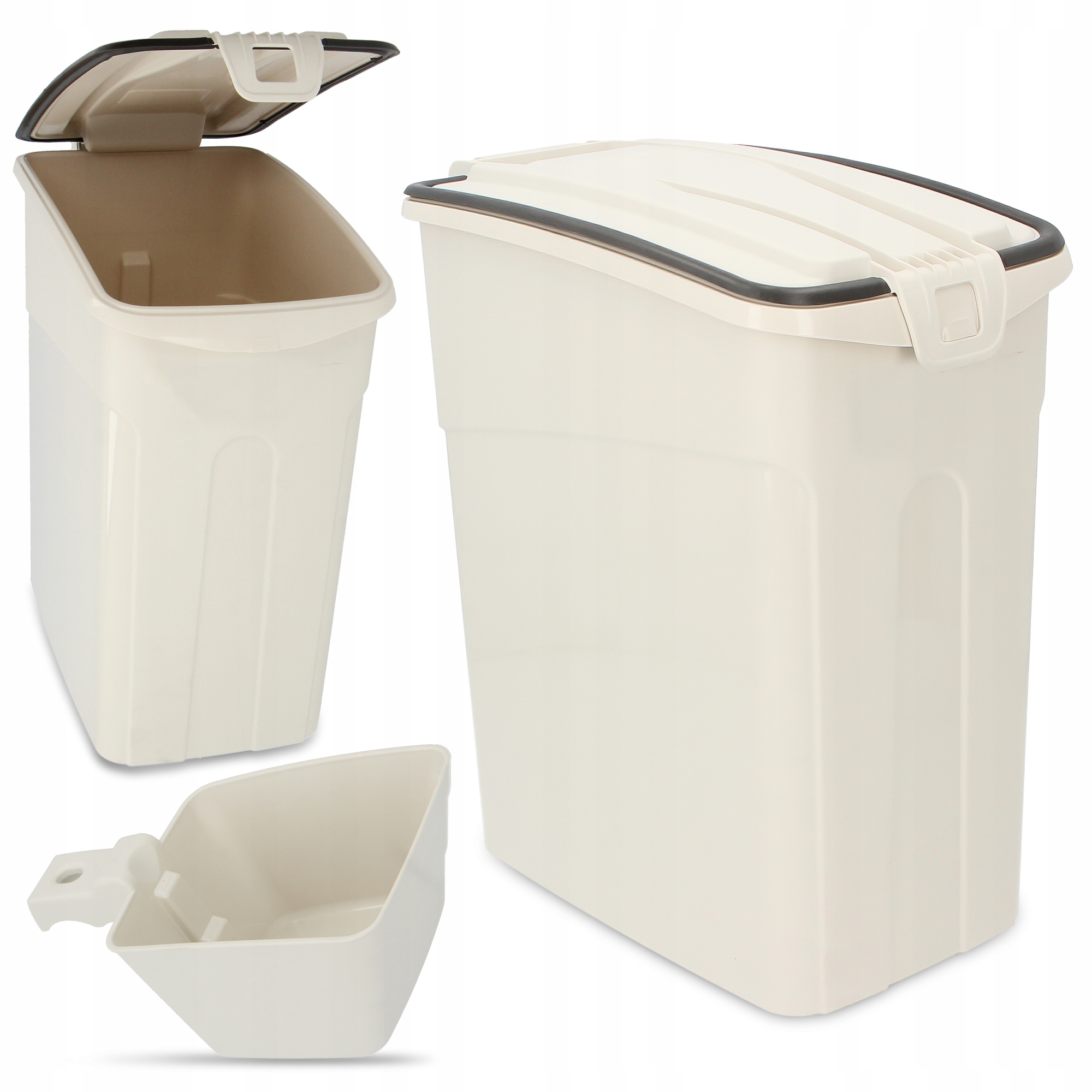 Levně Zásobník na Suché Krmivo Pro Psa Kočky 16 l Pro Skladování Krmiva Steliva z Lopat XV