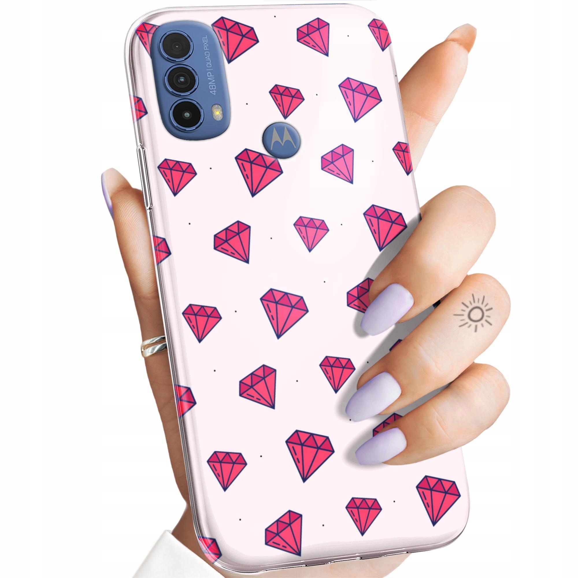 Etui Do Motorola Moto E30 E40 Cyrkonie Diamenty Kryształy Obudowa