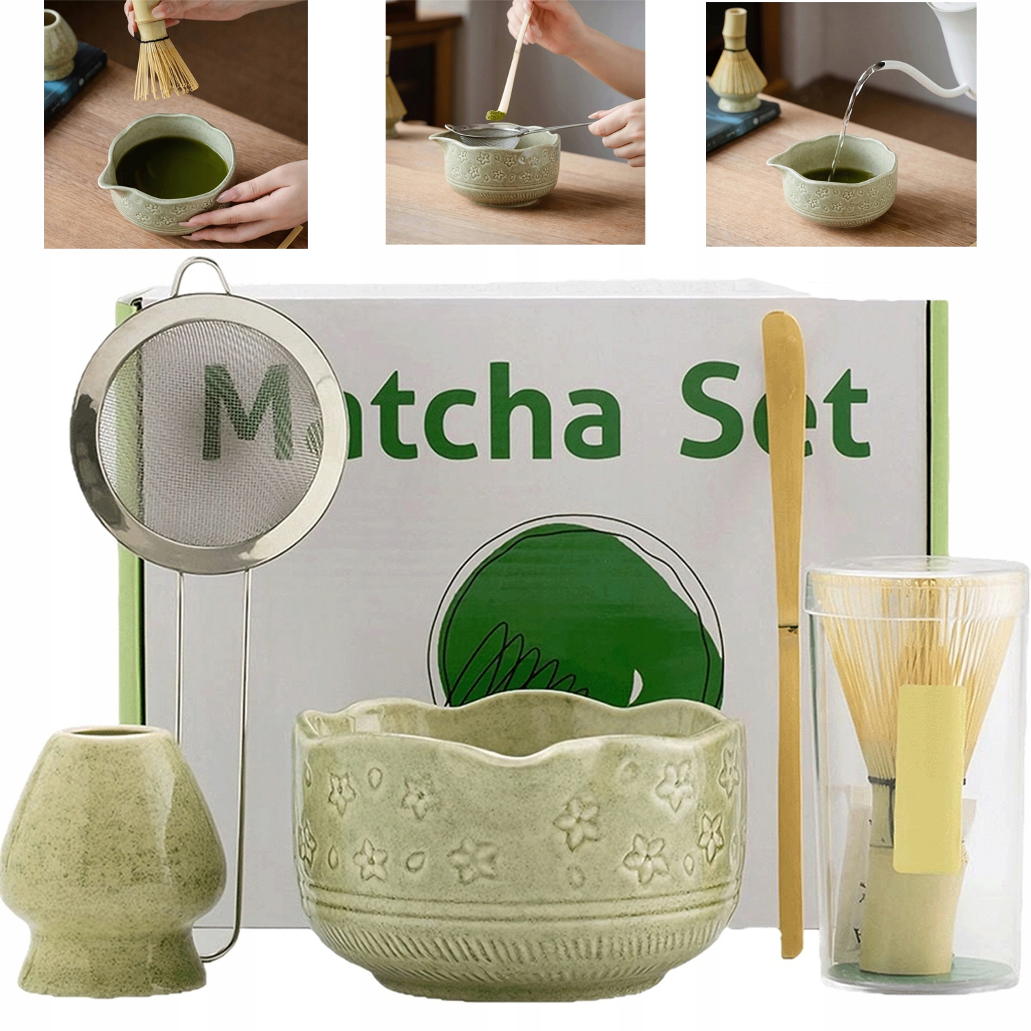 Startovací Sada Pro Začátečníky Matcha S Bambusovou Miskou Miotelkou