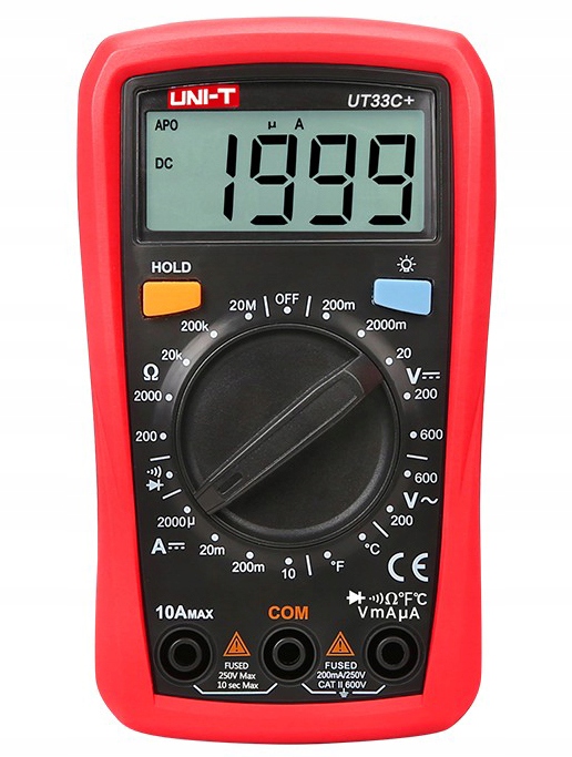 PROFESJONALNY MIERNIK CYFROWY MULTIMETR PRĄDU NAPIĘCIA LCD UNI-T UT33C+ EAN (GTIN) 5902270765748