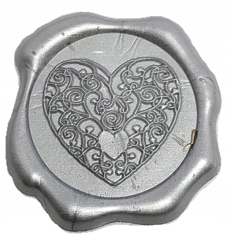 Odbicia Lakowe PIECZĘĆ LAKI SERCE SZARE 10szt