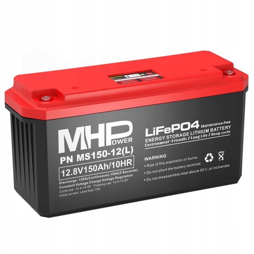 MHPower MS150-12(L) Lithium baterie LiFePO4 12V/150Ah, Terminál LC4 M8