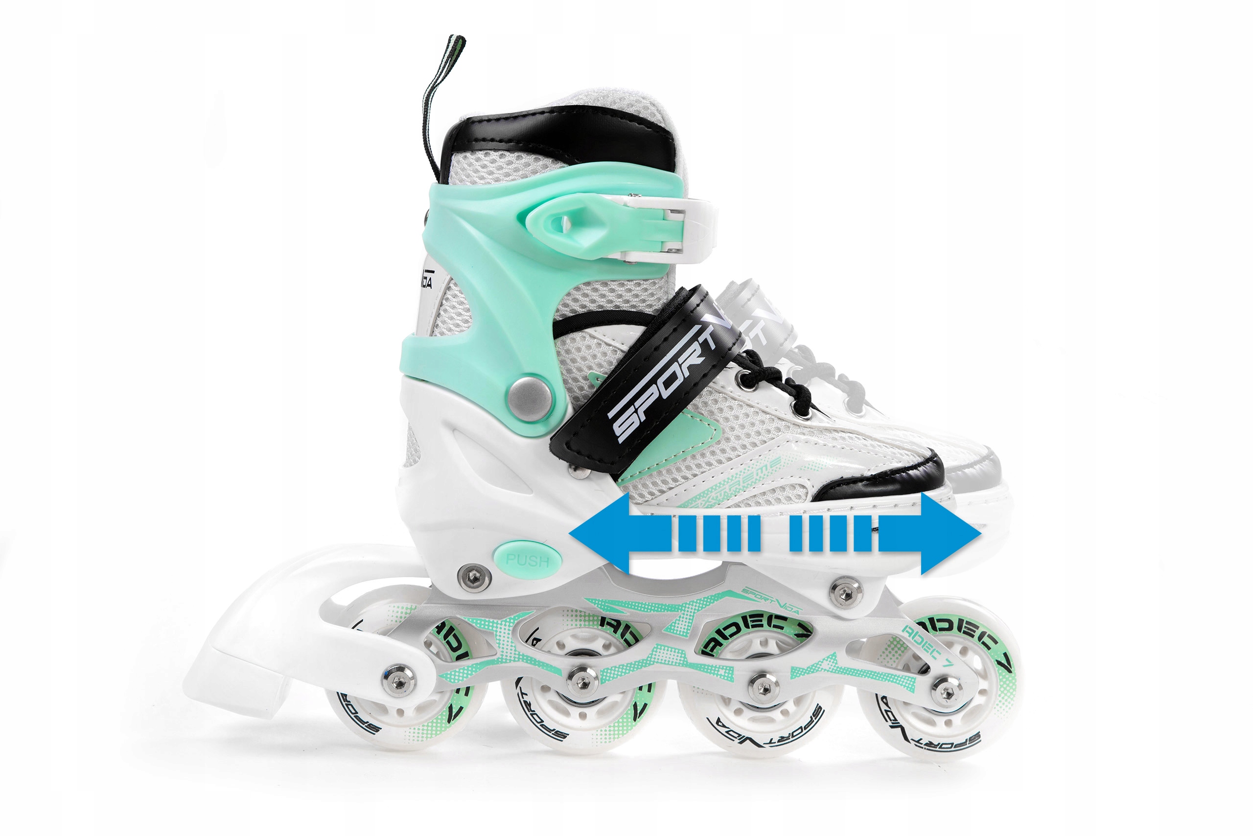 ŁYŻWOROLKI 4w1 ROLKI WROTKI ŁYŻWY REGULOWANE 35-38 Materiał płozy aluminium