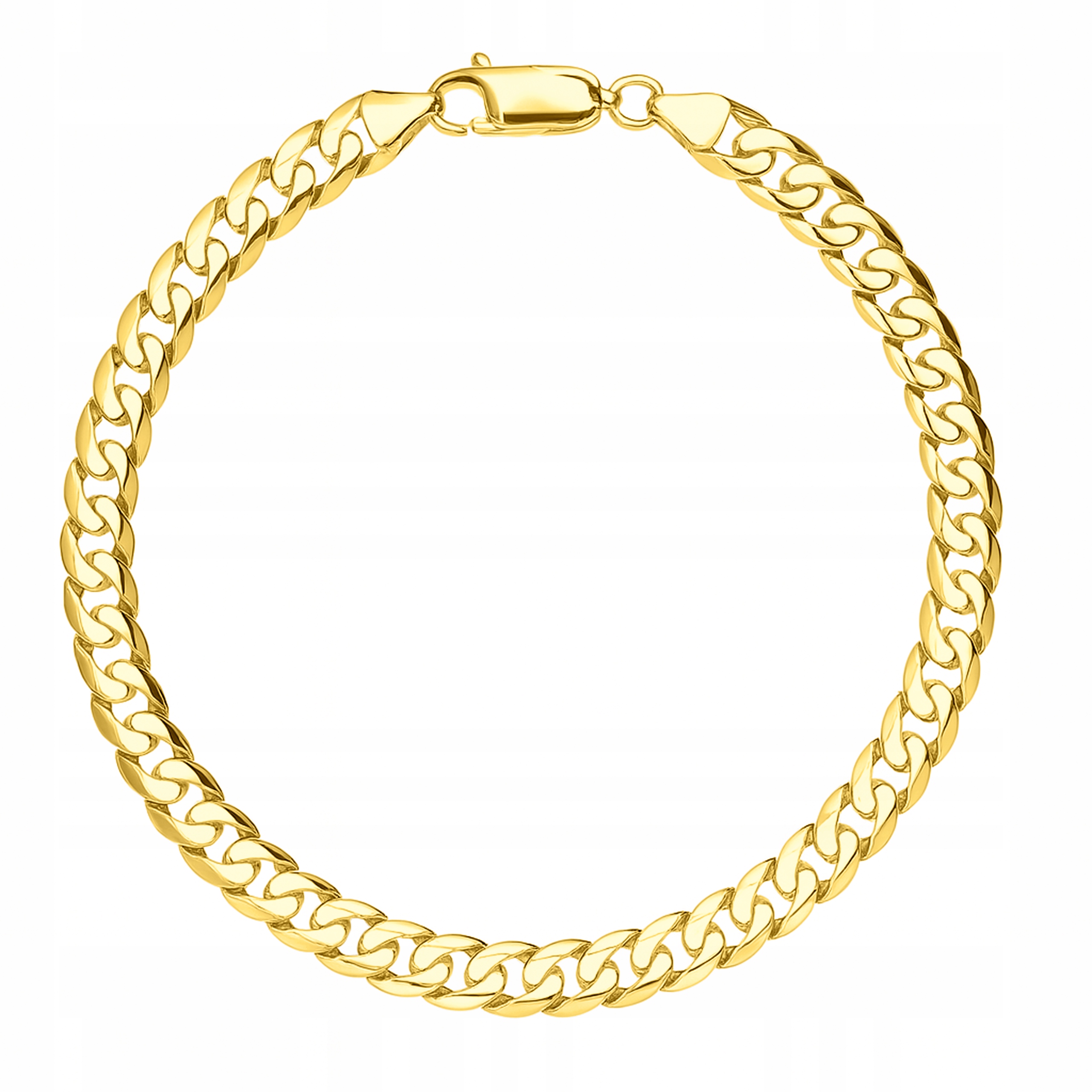 Zlatý Pánský Náramek Pancíř 21 cm Klasický Široký 4 mm Stříbro 925