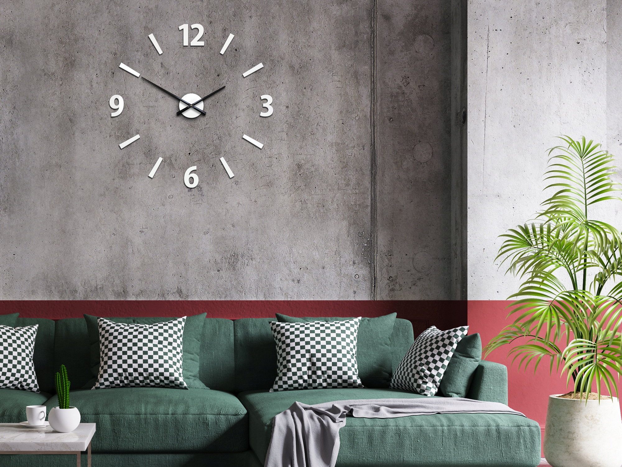 Zegar Ścienny KLAUS Biały 75 cm Naklejany Stan opakowania oryginalne