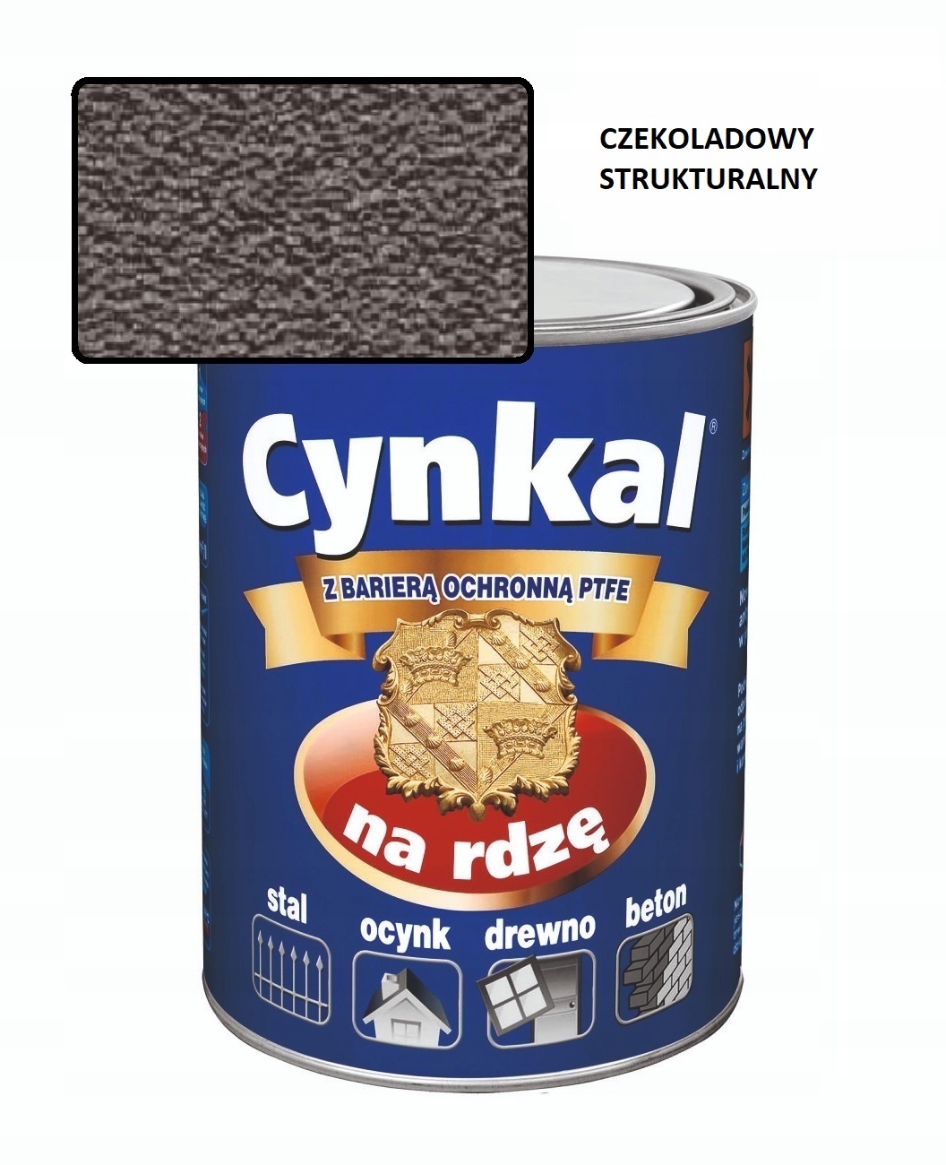 Farba uniwersalna Cynkal 2,5L Czekolada Struktura