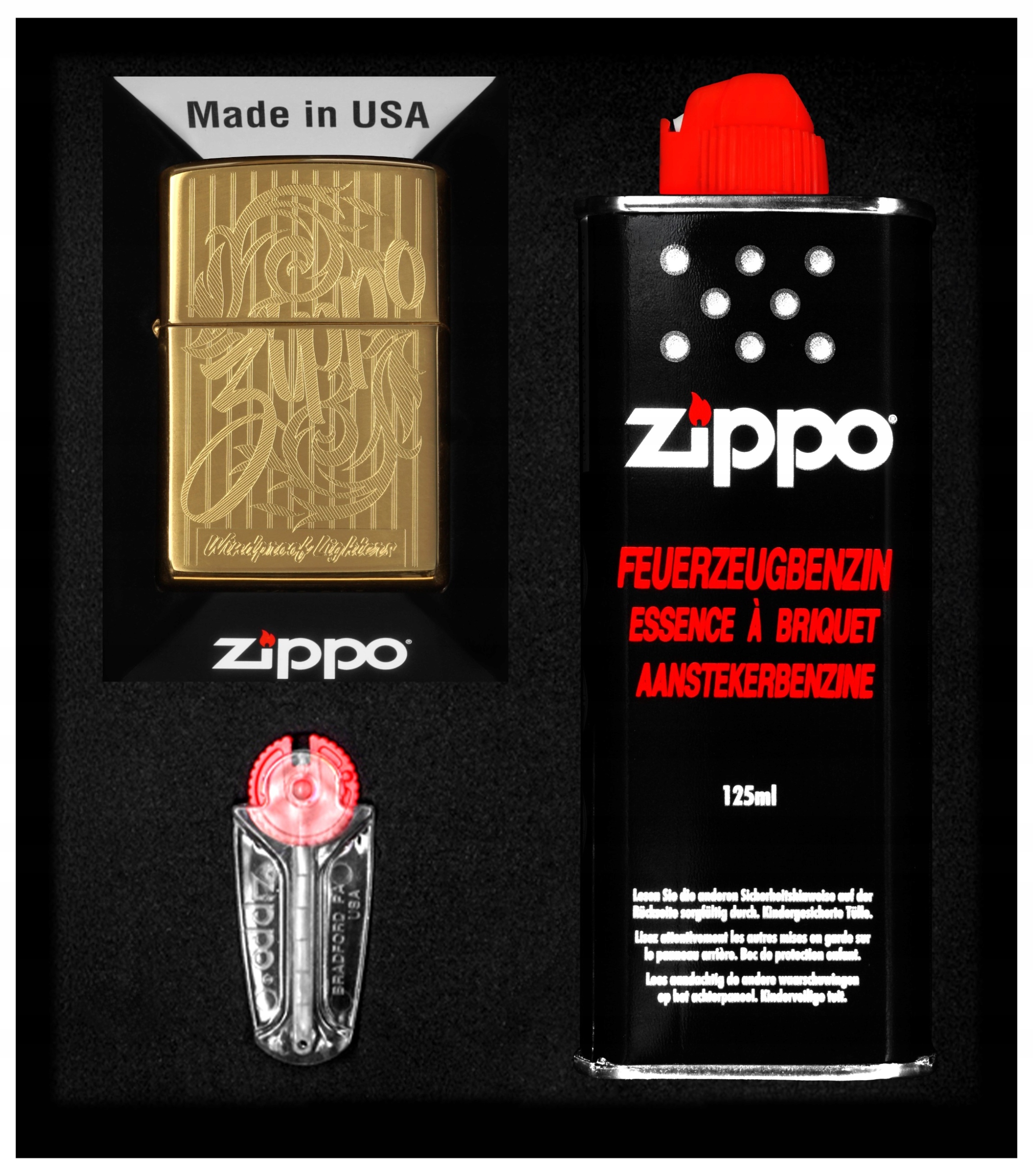 Sada Zippo Zapalovač Windproof Lighter Design 6 Dárková No1