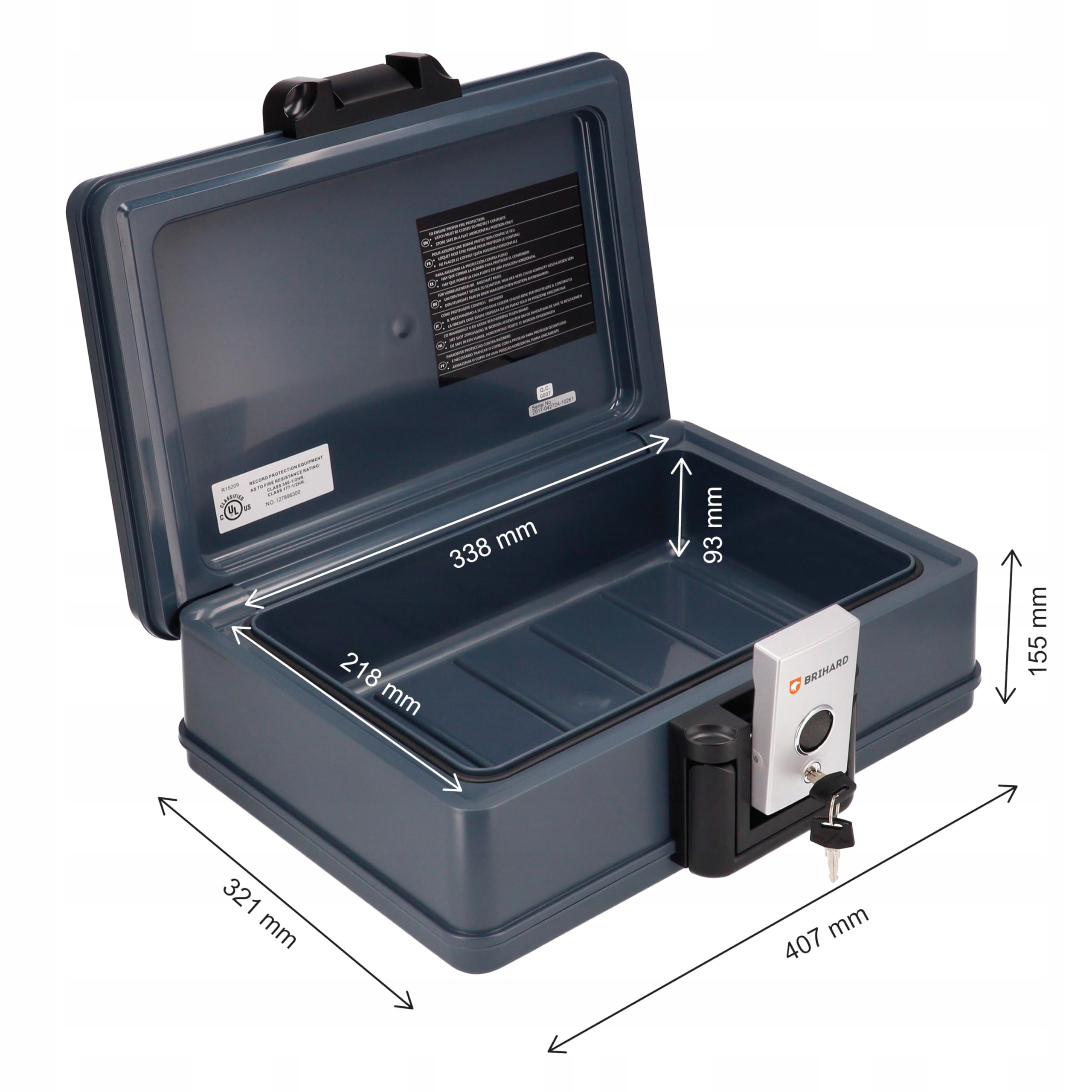 Przenośna kaseta certyfikowana Brihard 2017, A4 - Kod producenta 13FIRE2017K