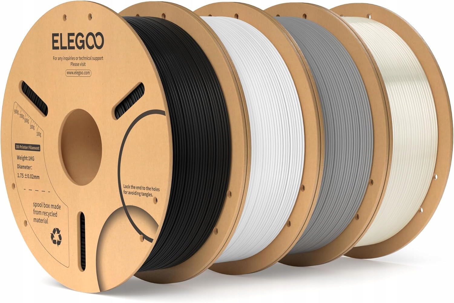 Elegoo Filament Pla 1.75Mm 4X1Kg 4 Fdm Do Druku 3D Zestaw