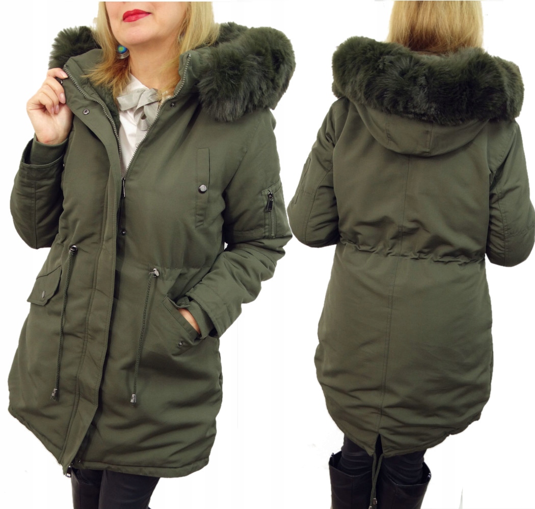 Kurtka Damska Zimowa Parka Ocieplana z Odpinanym Kapturem Felicia 40 L