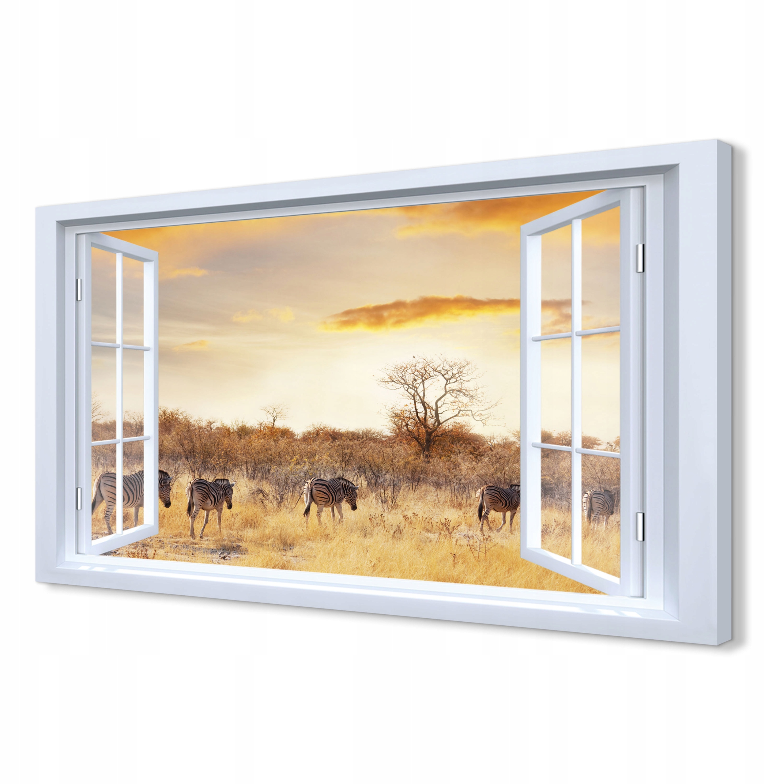 Fotoobraz obraz na plátně Zebry západ stromu 120x80
