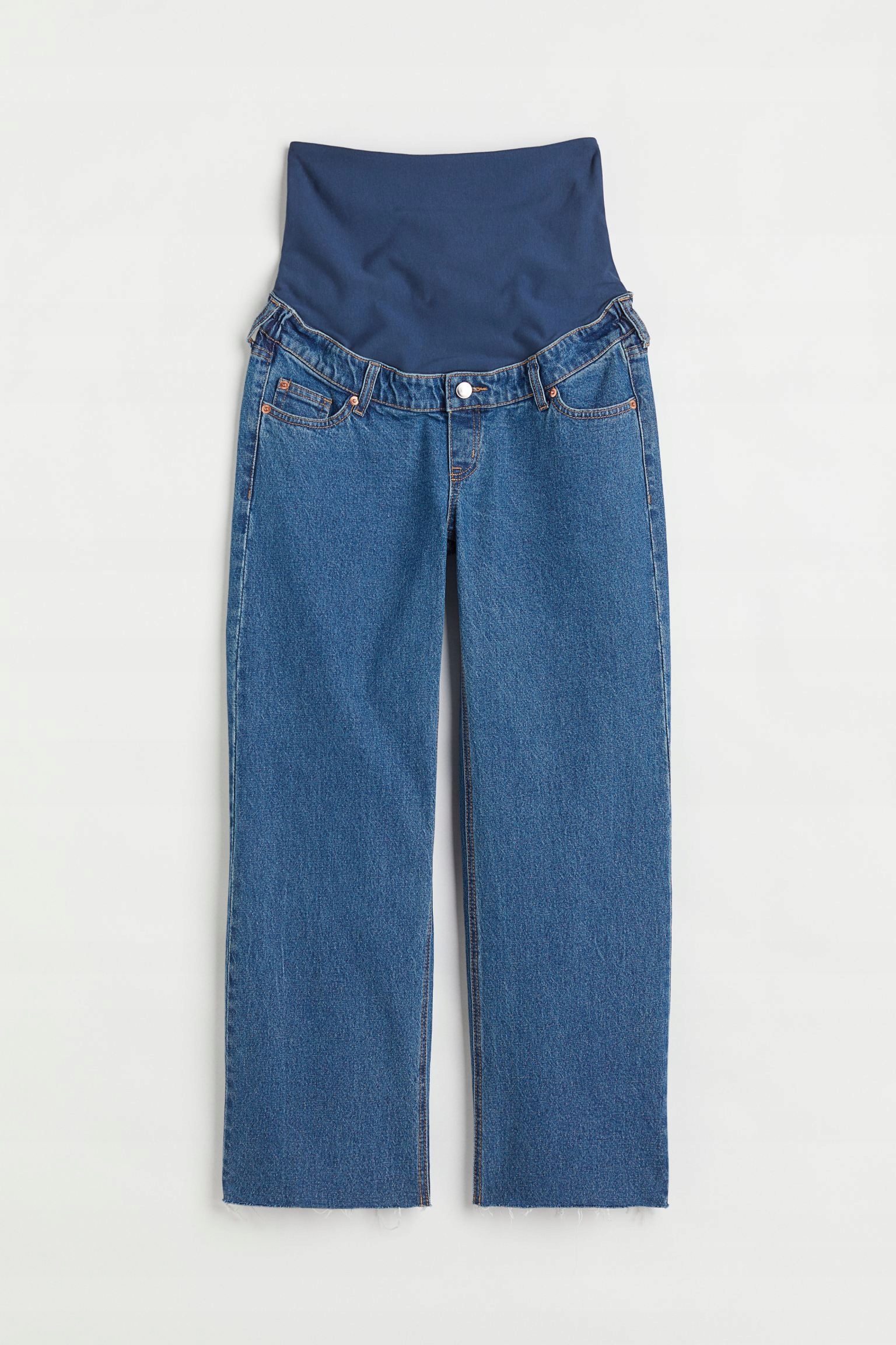 HM MAMA PROSTE JEANSY CIĄŻOWE STRZĘPIONE XL 48 50