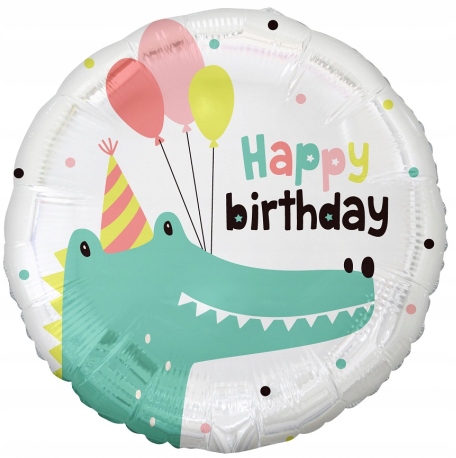 Balon foliowy Krokodyl Happy Birthday 45 cm
