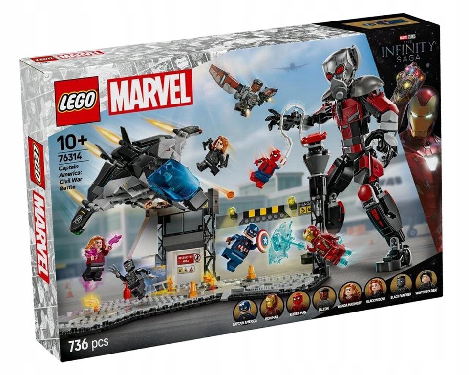 Lego(r) Hrdinové 76314 Kapitán Amerika: Válka...