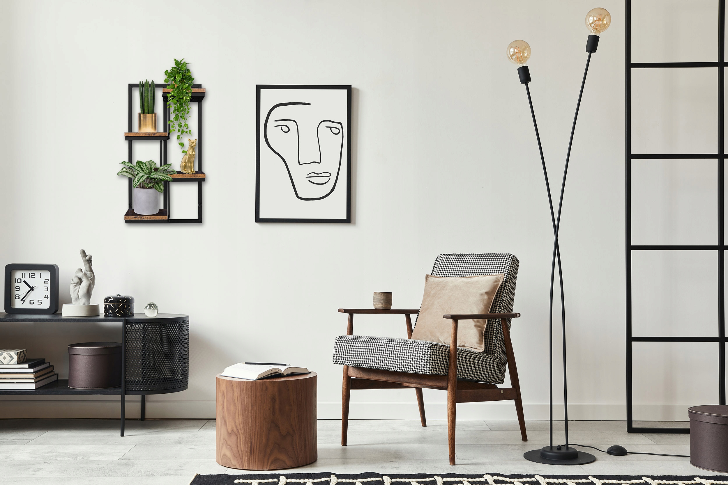 Držák Na Květináč Závěsná Nástěnná Police Loft Pod Květináč Starý Dub Rustikální