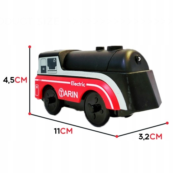 lokomotywa na baterie 2 wagony - kolejka drewniana Wiek dziecka 3 lata +
