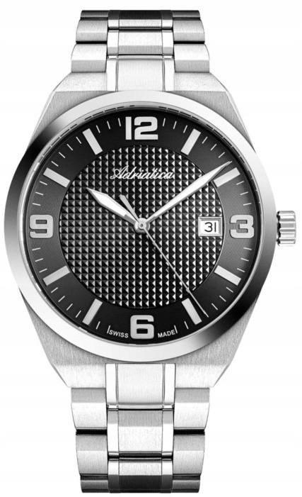 Nové Originální Pánské Hodinky Adriatica A8343.5154Q stříbrné gravírování