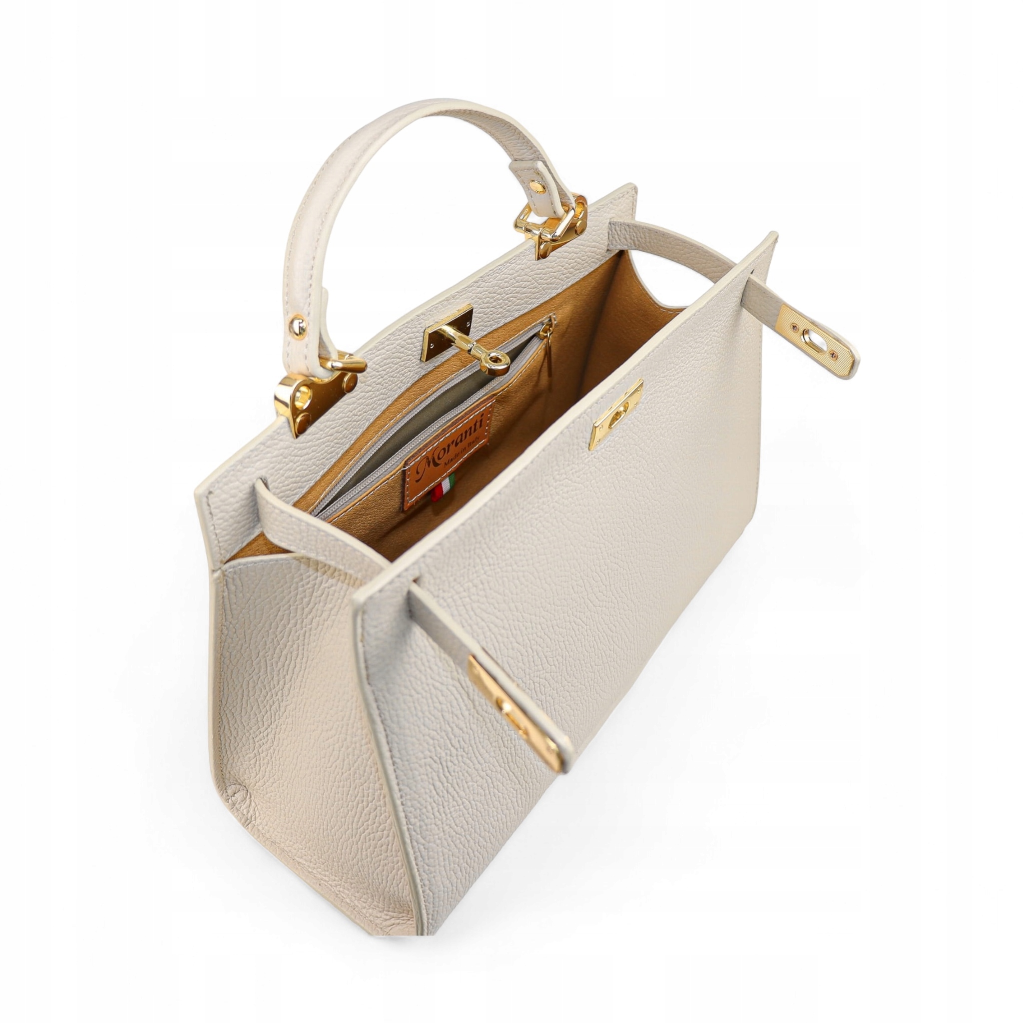 Torebka Damska skóra naturalna Cassandra Ecru Kolor okuć złoty