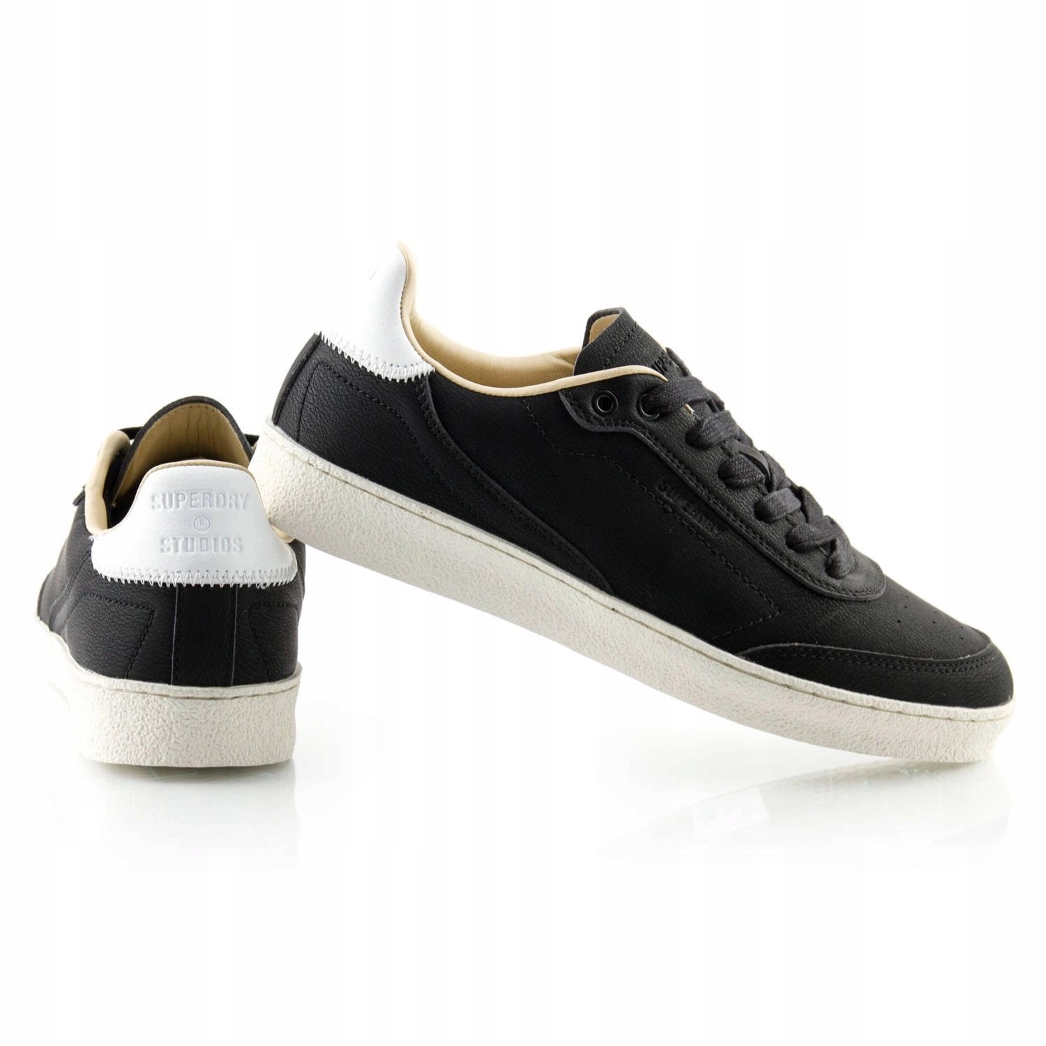 Pánské boty Superdry , černé tenisky, pohodlná veganská kůže vel. 41