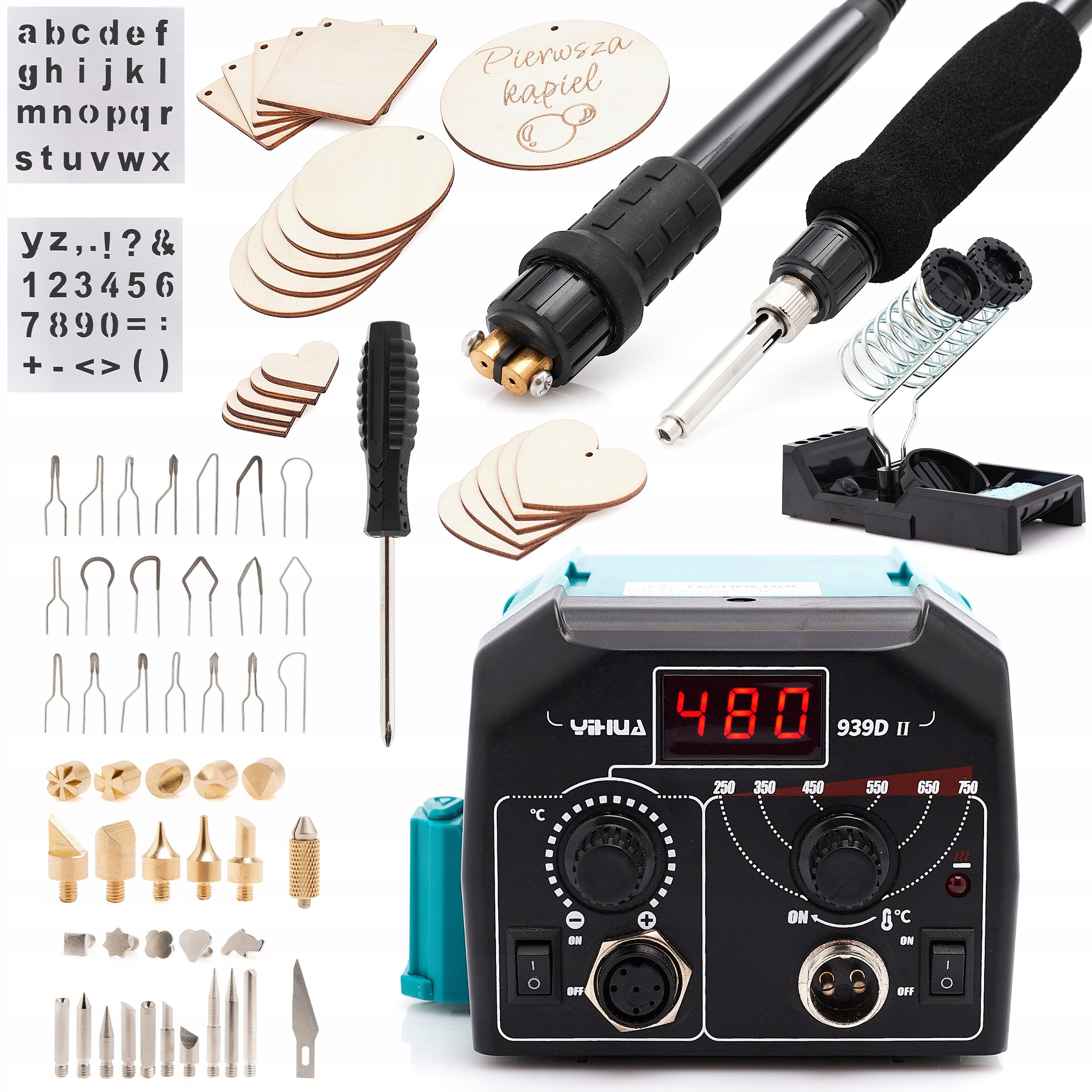 Kompletní Páječka Na Dřevo Pyrograf Yihua 939D-II 20x Překližka