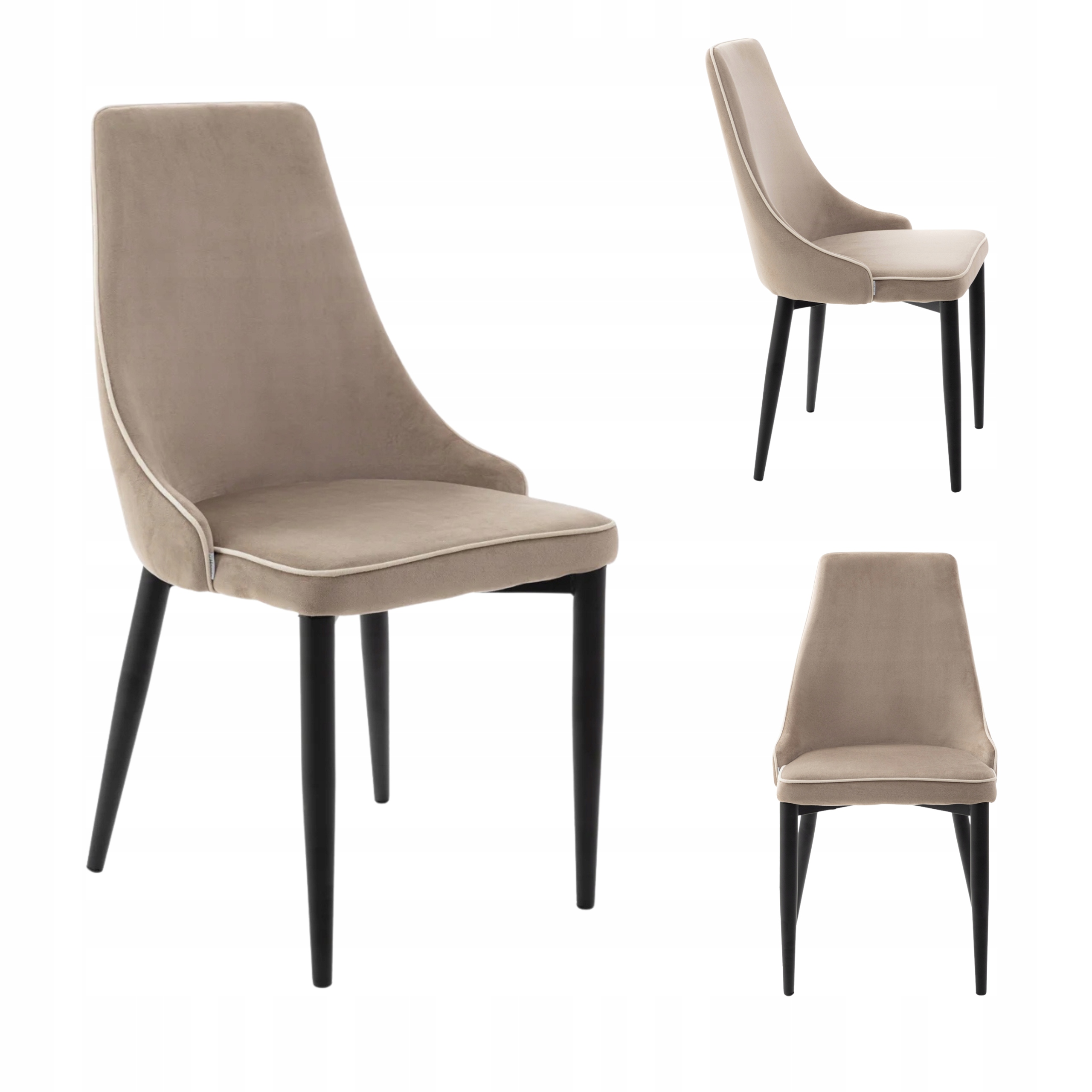 Křeslo Louis Ribbon velurové béžové 46,5x58x88 cm Homla