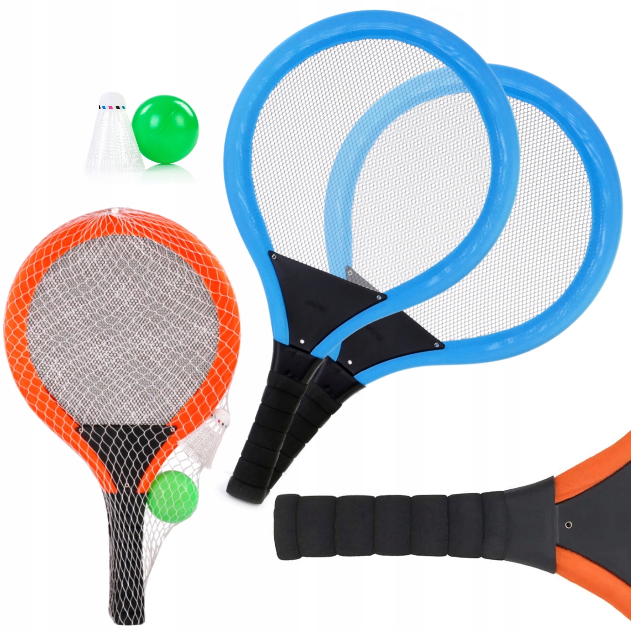 ZESTAW RAKIETEK + LOTKA PIŁKA BADMINTON 2 KOLORY 50 CM