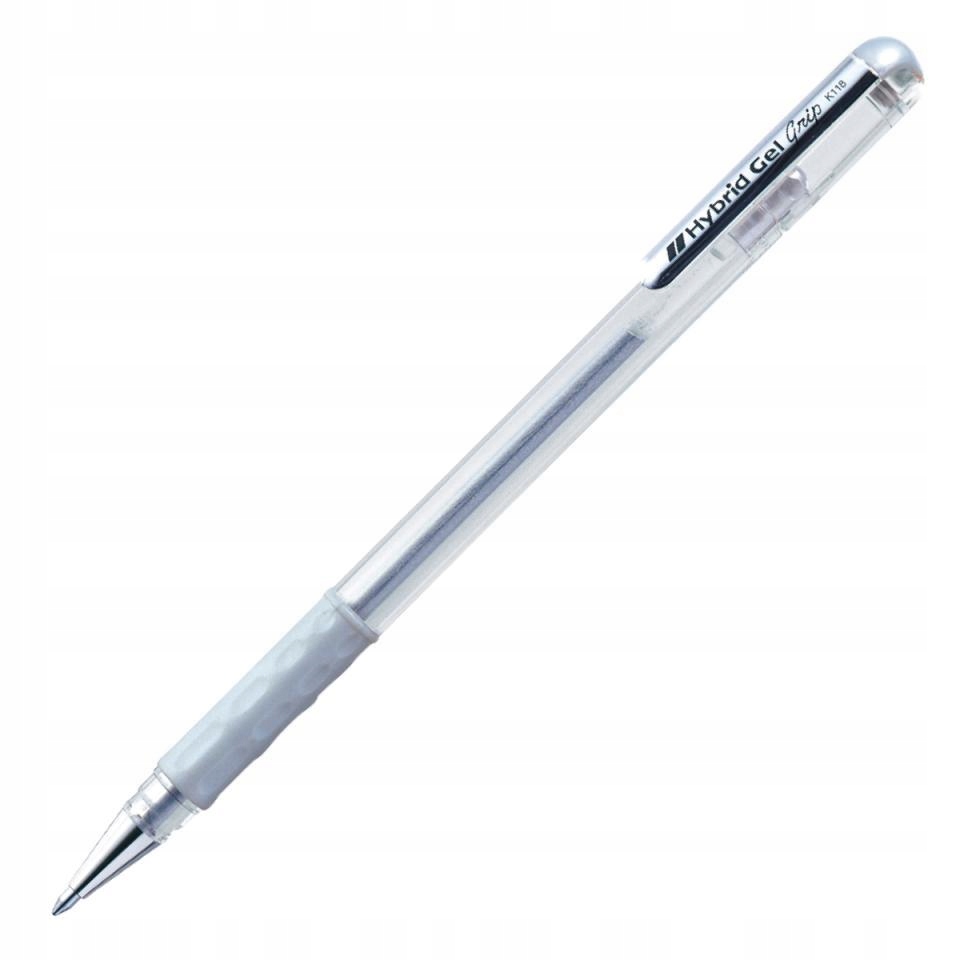

Długopis żelowy Hybrid Gel K118 Pentel srebrny met