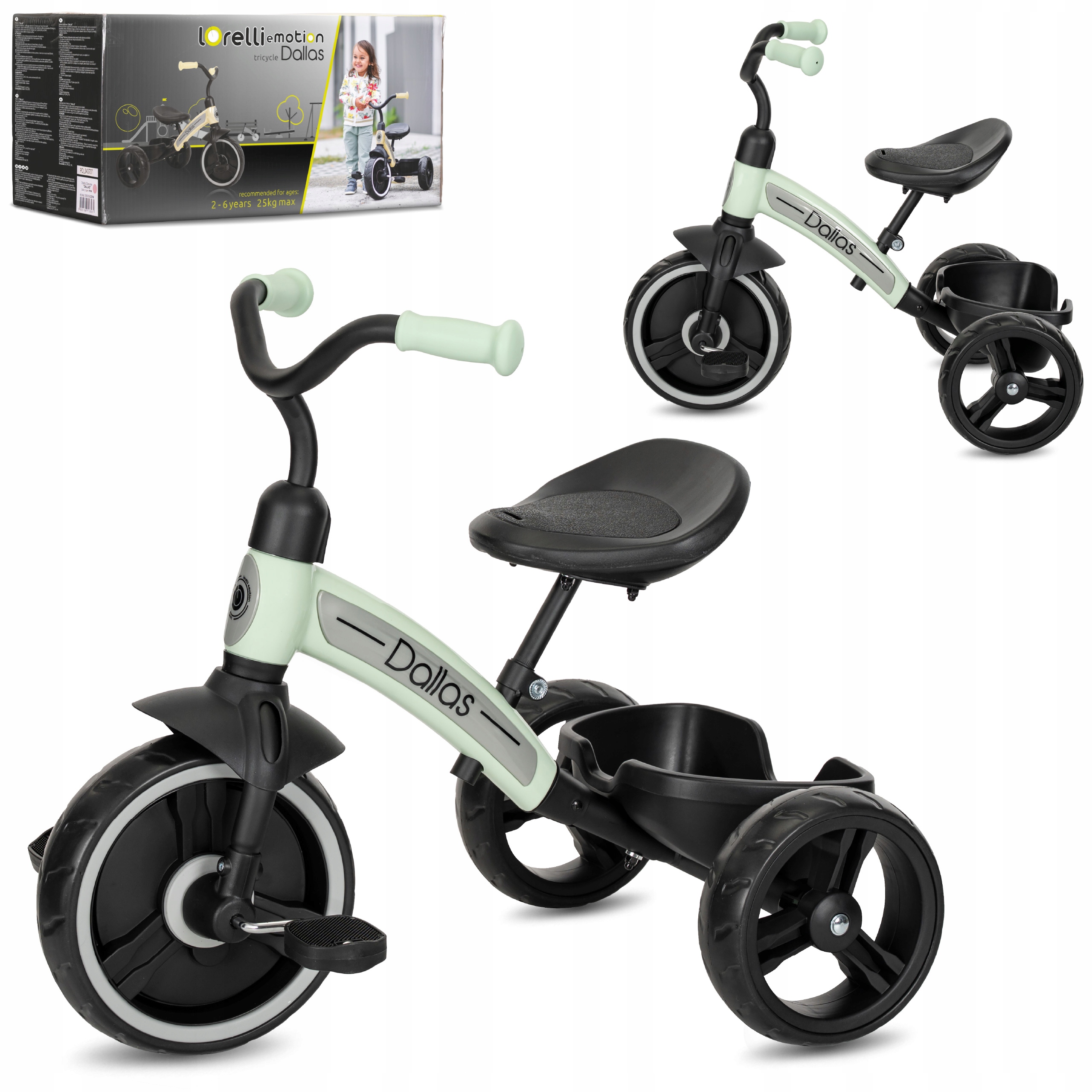 Rowerek Trójkołowy dla Dzieci 2+ Lorelli Dallas z Pedałami Koła Eva