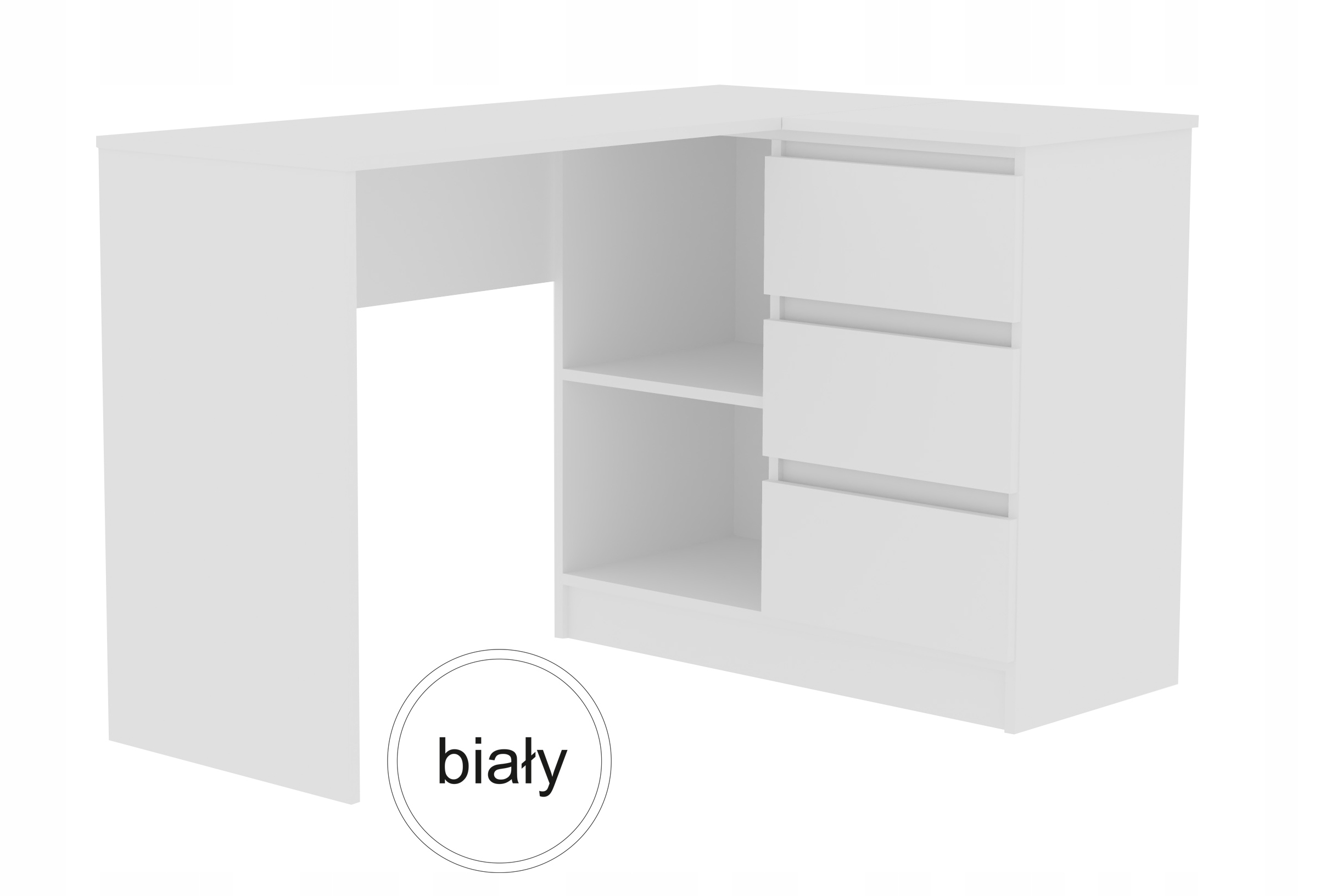 Biurko narożne prawe/lewe ARTUR białe Kolekcja biurko