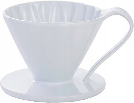 Drip ceramiczny stożkowy Flower Dripper biały cup4
