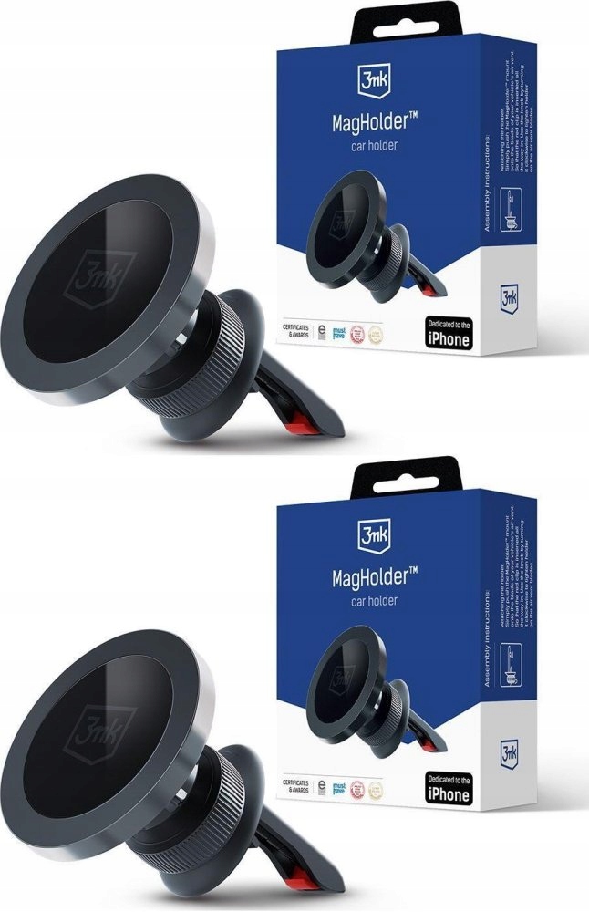 Uchwyt Na Telefon Na Kratke Magnes 3MK Magholder magnetyczny czarny x 2