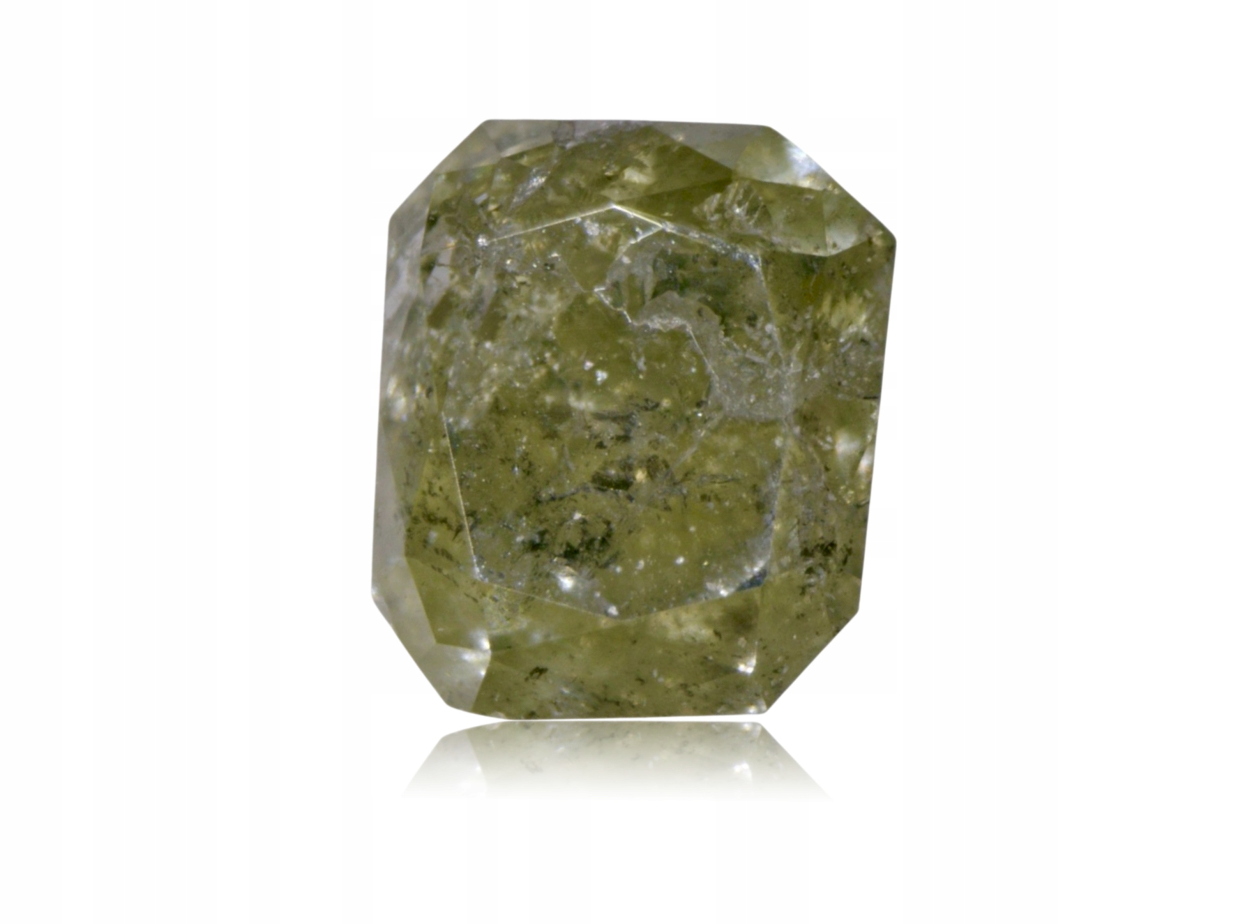 Přírodní diamant 0.12 ct Zelený radiant I3 certifikát Wbd