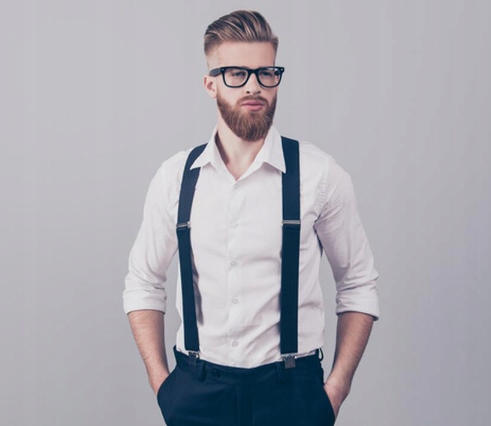 MOCNE SZELKI MĘSKIE 3,5 CM Z GUMY ORAZ 100% SKÓRY Kolor wielokolorowy