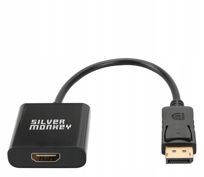 Silver Monkey Adapter DisplayPort - HDMI Czarny