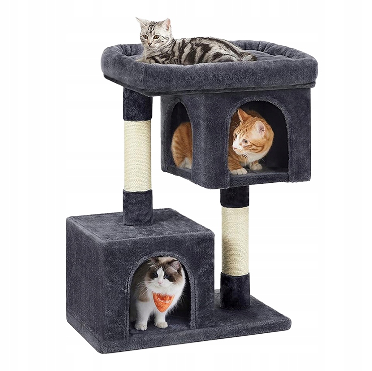 Drapak dla kota słupki leżanka legowisko domek dla kota 83cm grafit The Zoo
