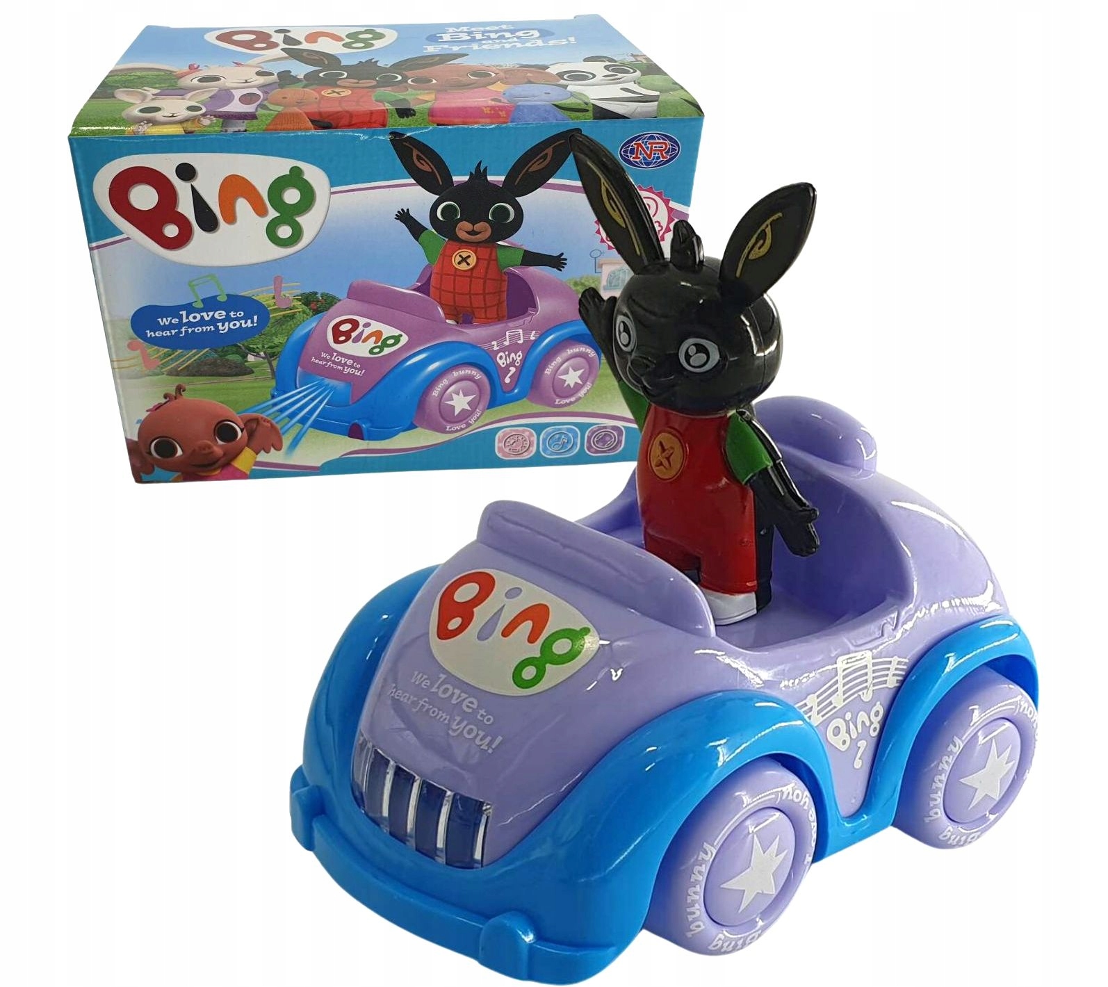 BING AUTO INTERAKTYWNE JEŹDZI DŹWIĘKI ŚWIECI LED !