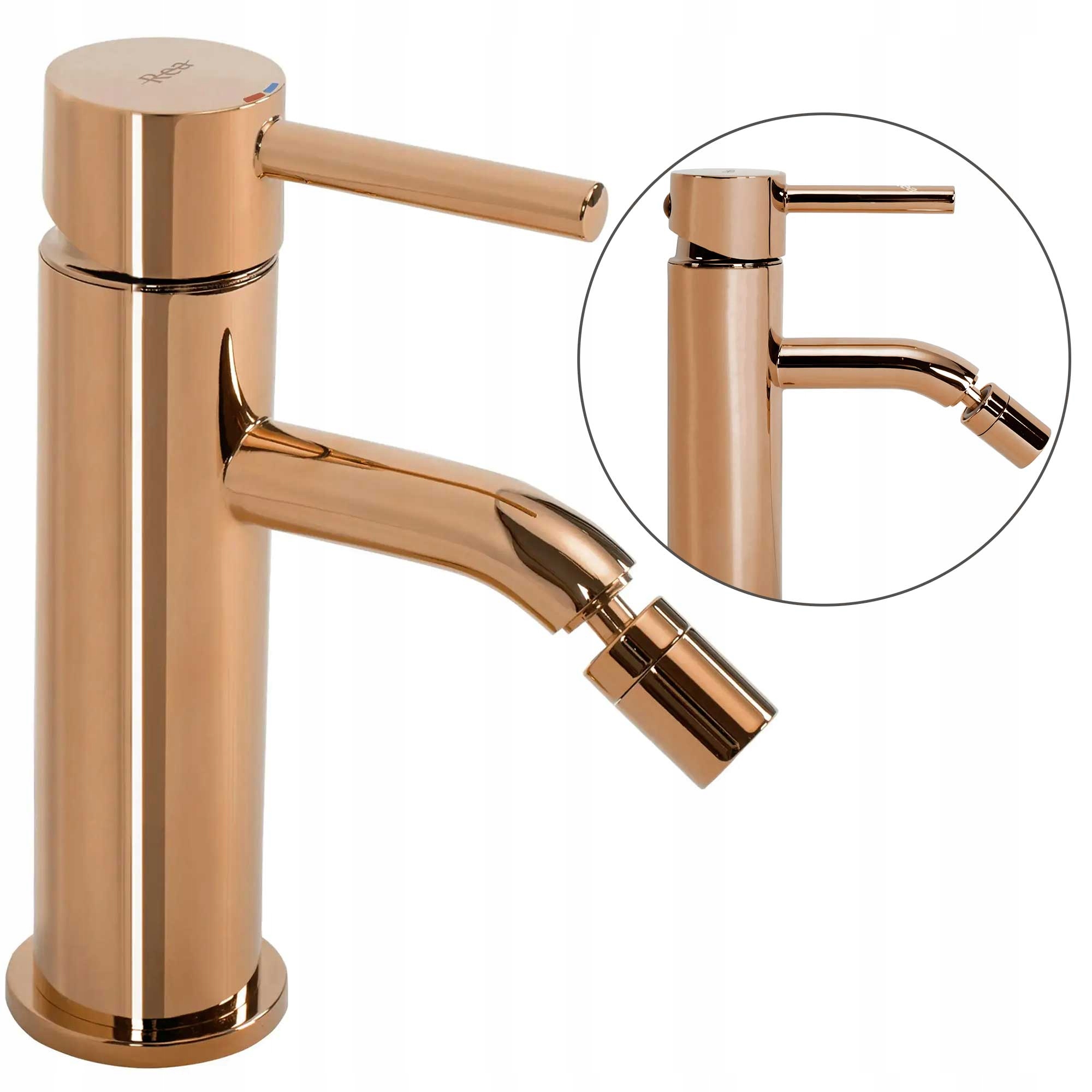 Bidetová batéria Stojaca meď Pvd Rea Lungo 17 cm Vysoký lesk 3/8 palca