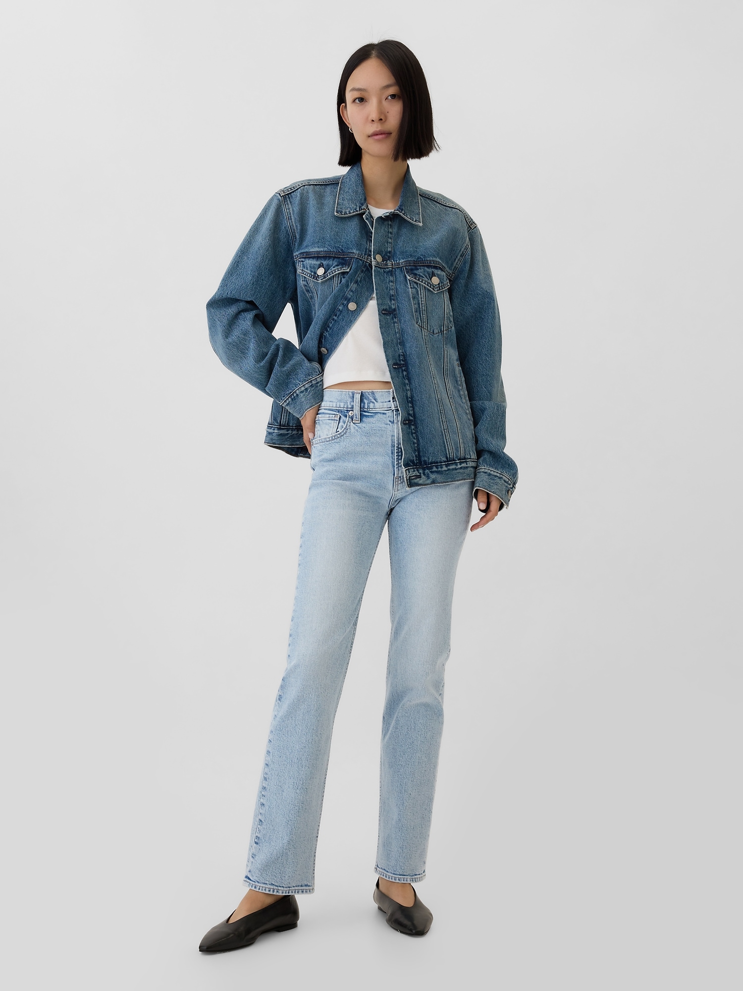 Gap Džíny 90S Straight Beverly modrá