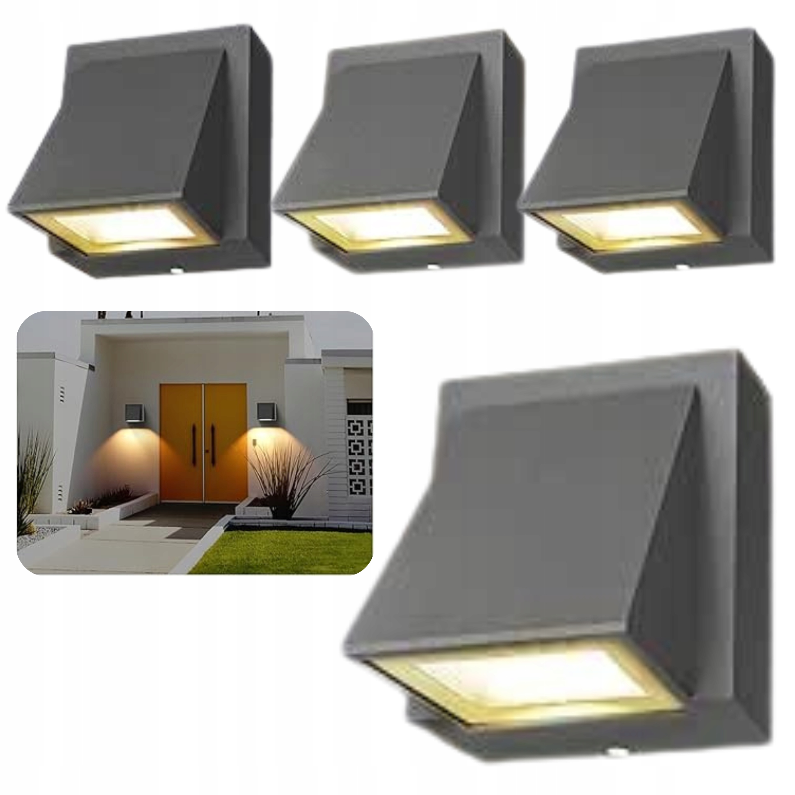 Nástěnné Svítidlo Led Fasádní Lampa IP65 Venkovní Vnitřní Osvětlovač 4 Ks