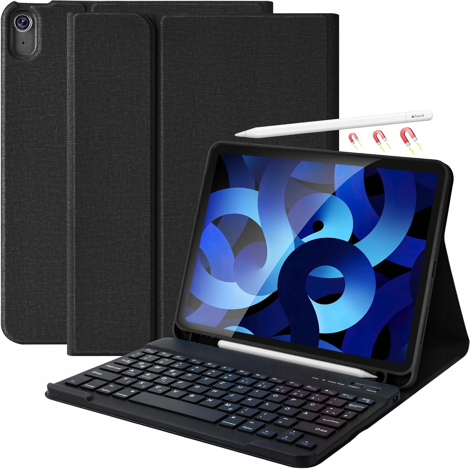 Pouzdro S Klávesnicí Pro Apple Ipad 10.9 10GEN Černé Qwerty Španělské